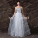  Strapless Tulle & Satin Lace-up back Prom long dress Formal Evening Gowns fashion bandage party dresses CL6150
