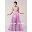  designGrace Karin Beaded Lady Dress Front Short Long Back Satin Long Evening Prom Dress Party Gown Formal dresses CL6038