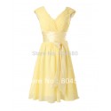  women clothing  spring and autumn Yellow ladies dress Casual Party gown short Evening Prom dresses CL6048