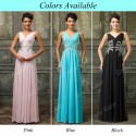 New Design Sleeveless Floor-length Chiffon Long Prom Dresses 2015 Party Gown Backless Ready for Ship vestidos para festa CL7575