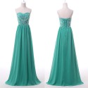 Nice Women Summer Plus Size Empire Prom Dress 2015 Long Evening Dresses Stones Chiffon Ball Casual Party Gown Sleeveless D6050