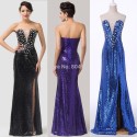 Off the Shoulder Split Fashion Women Party Gown Long Prom Ball Evening dresses Formal Red Carpet Celebrity dress CL6291