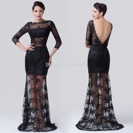 Popular Design Floor Length Mermaid Lace Appliques See Through 2 piece Bandage dress Women Sexy Party Evening dresses CL6227