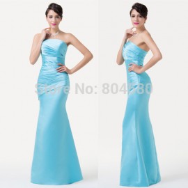 Popular Sexy Women Sheath Blue Mermaid Evening Prom dress Formal Celebrity Party Gown  Bandage dress Long CL6268