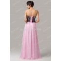 Ready To Ship Sexy Strapless Lace Floor Length Chiffon Pink Prom dress Long Formal Gowns Women Evening Party dresses CL6142