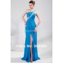 Retail/Wholesale Stock One shoulder Full Length Chiffon Women Party Gown Formal Long Prom dresses CL4947