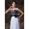 RetailWomen Fashion Sweetheart White Lace Applique Celebrity dress Long Chiffon evening dresses Formal Party Prom Gown CL6203