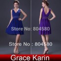 Sexy Sleeveless Knee Length Chiffon Blue/Purple Formal Prom Gown Short Evening Party dress  CL3137