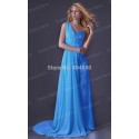 Sexy Stock One shoulder  Long Chiffon Formal Party Gown Lace Evening Dress Women Celebrity Red Carpet Prom Dresses CL3522