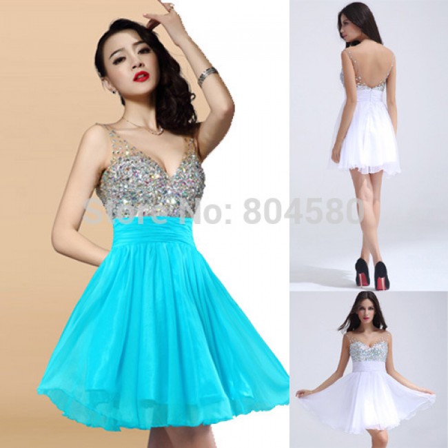 Special Design Grace Karin  Women Sexy Beaded Sleeveless Casual Party Gown Short Evening Prom dresses Mini Ball Dress CL7507