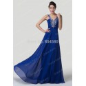 Stock Cheap Price   Runway Floor Length Crystal Long Evening Prom dresses Chiffon Celebrity Inspired Dresses  CL6197