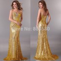 Stock Floor-length Formal Gowns Gold /Silver /Red sequins Bandage Party dress Prom Long Evening Prom Dresses CL2531 (AL12)