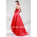 Stock Red halter Sweetheart Satin Floor Length Long Prom dresses Formal Evening Gown dress  CL4420