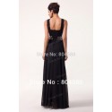Top QualityFashion Floor Length Chiffon long Women Evening Party Dress Black Formal Gowns Prom CL6013