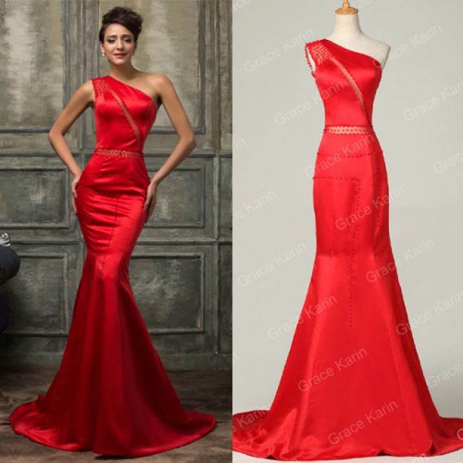 Vestidos Para Festa Long Mermaid Prom Dresses 2015 Sexy Red Lace Bandage Dress Floor Length Evening Gown Plus Size Custom CL7569