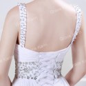 Wholasale/Retail Fashion Crystals Beaded Long Evening Dresses Sexy White Party Prom gown Dress CL4469