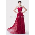 Wholesale Red Color A Line Floor Length Long Maxi Celebrity dress Formal Evening Gown Women Dance Party Prom dresses CL6272