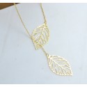 Double leaf pendant necklace 