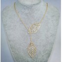 Double leaf pendant necklace 