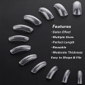 Makartt 120PCs/Case False Nail Mold Clear French Full Cover Polygel Nail Extension Tips Acrylic Nail System Forms with Scale