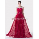  Grace Karin Sexy Red Chiffon A Line Formal Dress Wedding party Gown Floor Length Long Bridesmaid dresses  CL6272