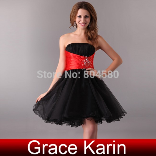  Hot Stock Strapless Short Prom gown Blue Yellow White Black Homecoming dresses Cocktail Party Dress CL4097