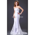   Design Sheath Bodycon Bandage dress Strapless Beach Wedding Dresses Gown Lace Applique Party dresses Long  CL2527 