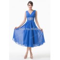  Sexy Fashion Deep V Neck Mid-Calf Chiffon Prom Party Dress Short Cocktail dresses Summer Winter Homecoming Gown CL6269