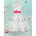 2015 New Sleeveless White Flower Girl Dresses Baby Girl Party Dress Princess Kid Pageant Gown Crew Neck Cloth for Girls  7553