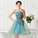 5 Colors Knee Length Corset Cheap Bridesmaid Dresses Short Brides Maid Wedding Party Dress Appliques Formal Ball Gowns 7541 