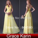 Best Selling Stock V-neck Long Party Gown Women Prom Dress Formal Bridesmaid dresses  Chiffon CL3462