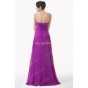 Build in Bra Strapless Empire Waist Prom dress Women Purple Formal Gowns Chiffon Long Bridesmaid dresses for Party CL6188