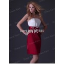 Cheap In Stock Sleeveless One Piece Straight Prom dress  Women Bandage Knee length Cocktail dresses to Party Gown CL3475