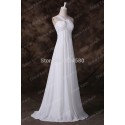 Elegant White Color Floor length A Line Prom Gown Chiffon Vintage Bridesmaid dresses Formal Party dress  Long Women CL7505