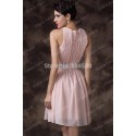 Elegant Knee Length high neck Chiffon Short Debutante dance Prom Gown Girl Cocktail Party dress Homecoming dresses CL6222