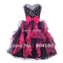 Fashion Stock Sleeveless Organza Knee length colorful Short Prom dresses Women Cocktail Party Gown Homecoming dress CL4976