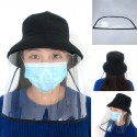 Fisherman Cap With Clear Face Cover Saliva-proof Dust-proof Sun Safety Hat Fashion Black Bucket Hats