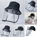 Fisherman Cap With Protective Clear Cover Saliva-proof Dust-proof Sun Safety Hat Women Fashion Bucket Hats