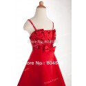 Grace Karin Red Spaghetti Strap Flower Girl Dress Princess Bridesmaid Wedding Party Dresses Frozen Gown CL4521
