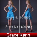 Grace Karin Beaded Halter Formal Cocktail Party Gown Short Chiffon Prom Ball Dresses CL3472