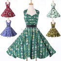 Summer Winter Casual Print dresses Women Party Clothing Retro Vintage Swing Gown 50s 60s Prom Party Ball Dress 6292