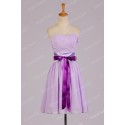 Free shipping Grace Karin Knee length Short Bridesmaid Dresses Purple Chiffon Brides Maid Dress Strapless Wedding Party Gown D89