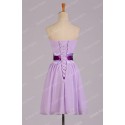 Free shipping Grace Karin Knee length Short Bridesmaid Dresses Purple Chiffon Brides Maid Dress Strapless Wedding Party Gown D89