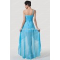 Grace Karin One Shoulder Chiffon Prom Gown Crystal Short Front Long Back Blue Cocktail dresses  Fashion Party Dress CL6198
