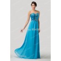 Grace Karin Stock A-Line Sweetheart Floor-Length Sequins Cheap Blue Bridesmaid dresses  Slim Long Wedding Party Gown CL6146