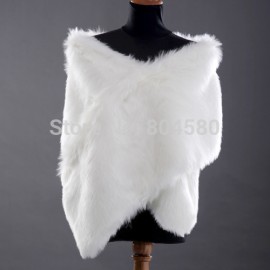 High Quality White Color Faux Fur Warm Bridal Wraps Wedding Jackets Bolero shawl Coat CL2619