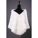 Hot  Fashion Bridal Faux Fur Wrap Shrug Stole Shawl Warm Wedding Cape Tippet Ivory CL4940 