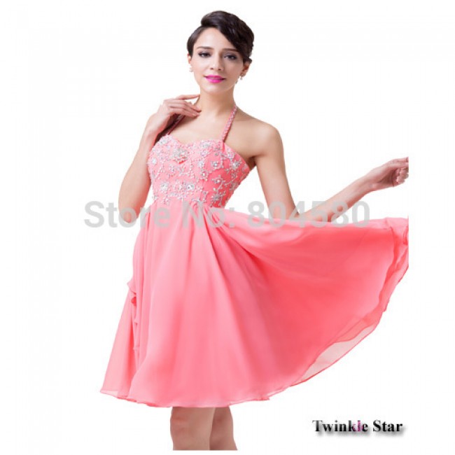 Hot Sale   Fashion Formal Dress Women Clothing Uniform Prom Dresses Knee Length Short Evening party Gown CL6253