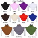 Islamic Muslim Ring Women Ladies Clothes Accessories Solid Color Plain Turtleneck Stand Collar Bib Ethnic Style