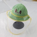 Kids Dustproof Cartoon Protective Hat Face Shield Anti Saliva Detachable Cap Baby Summer Outdoor Bucket Hat Lovely Beach Cap Hat